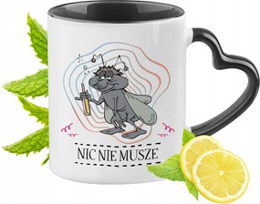 Vicces Bögre Fekete Szív Alakú Füllel Ajándék