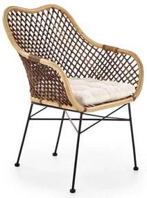 Percy étkezőszék, rattan / fekete