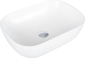 Eros SMILE 3 - PULTRA ültethető - Top Counter - porcelán mosdó - MATT FEHÉR - 46,5 x 32,5 x 13 cm