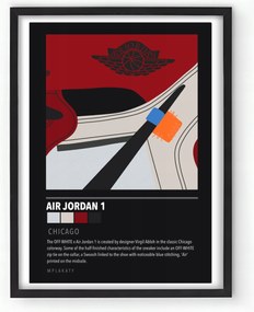 Nike Air Jordan 1 Chicago Off White keretes poszter 30x40 Ajándék ötlet