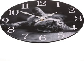 Falióra – 34 cm átmérő, MDF, játékos kiscica