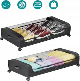 2 Rendszerező Gurulós Tároló Az Ágy Alá Szekrény Fekete