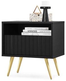 Éjjeliszekrény Biel B3  (fekete + arany). 1098852