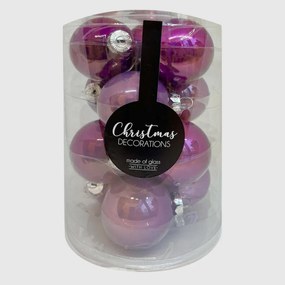Purple üveg karácsonyi gömb szett 12*6cm