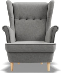 Uszak fotel, fonott, szürke