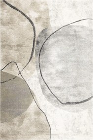 Modern Szőnyeg Puha Szürke Bézs Nappaliba Absztrakt Daisy 200x290 cm