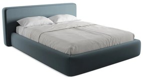 Kék kárpitozott ágyneműtartós franciaágy ágyráccsal 160x200 cm Kiana – Makamii