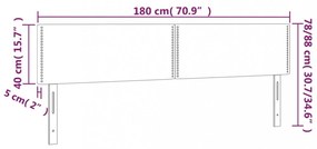 tópszínű szövet LED-es fejtámla 180x5x78/88 cm