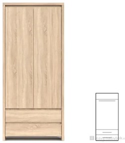 Ruhásszekrény Kasey SZF2D2S (Sonoma tölgy). Akció -35%. 798017