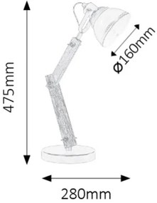 Rabalux 4199 - Asztali lámpa AKSEL  1xE14/15W/230V fekete