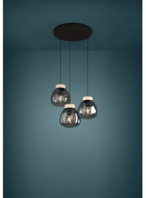 Eglo 390319 - Csillár zsinóron MAGACELA 3xE27/40W/230V füstös