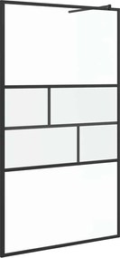 vidaXL Walk-in zuhanyfal Fekete 80 x 195 x 0.5 cm Üveg és Alumínium