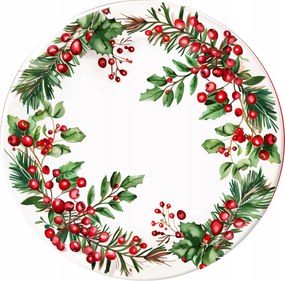 Karácsonyi tányéralátétek 4 Díszes magyal gyümölcs koszorú