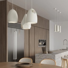 Fehér függőlámpa kerámia búrával ø 8 cm Alverna – Nice Lamps
