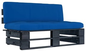 vidaXL fekete impregnált fenyőfa kerti középső raklapkanapé