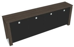 Verno+ alacsony szekrény 260 x 46 x 90 cm, üvegajtó, antracit tölgy / fekete