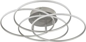 Globo 67355-55N Mennyezeti lámpa, fém nikkel matt, alumínium nikkel matt, műanyag fehér, forgatható, ø: 515mm, M: 114mm, tartozék: LED 55W 230V, 6650lm forrás, 4650lm kimenet, 4000K