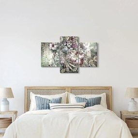 Virágok képe egy fából készült kerékpáron (90x60 cm)