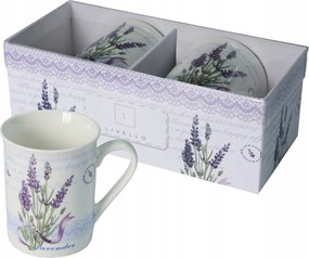 2 db-os porcelán bögre díszdoboz 350 ml Livello levendula