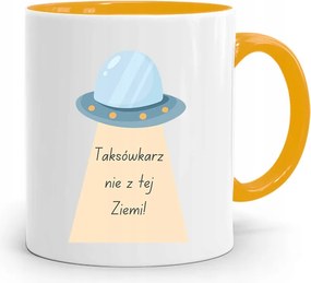 Sárga Bögre Taxisofőrnek Nem Ebből A Földből, fényképes nyomattal