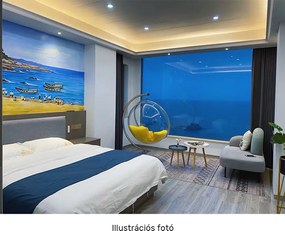 Függő fotel állvánnyal, átlátszó/ezüst/szürke, BUBBLE NEW TYP 3