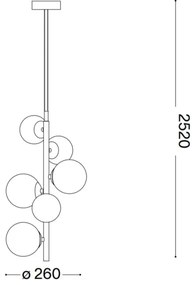 Ideal Lux - LED Csillár zsinóron PERLAGE 6xG9/3W/230V átm. 26 cm arany/fehér
