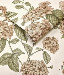 Holden Decor Wanderlust Hortensia korall-zöld virágos vlies tapéta – 92120