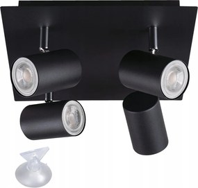 Kanlux Led mennyezeti lámpa Evalo fali lámpa 4x GU10 fekete matt