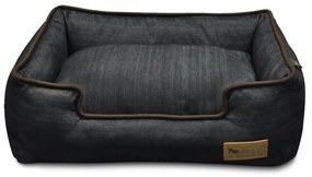 Sötétkék fekhely kutyáknak 80x60 cm Lounge Bed Denim Medieval Blue / Dark Chocolate M – P.L.A.Y.