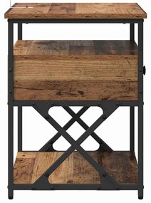 Éjjeliszekrény fiókkal 2 pcs Régi fa 40 x 42 x 55 cm Faanyag