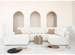 Krémszínű kinyitható tárolóhelyes moduláris sarokkanapé (jobb oldali) Lulu – Miuform