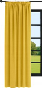 Kész függöny Velúr 140x240 sima bársony függöny Mustár szalaggal