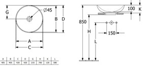 Villeroy & Boch 4A460001 - Ráültethető mosdó LOOP&FRIENDS átm.42 cm kerámia/fehér