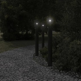 fekete rozsdamentes acél kültéri állólámpa érzékelővel 110 cm