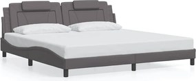 vidaXL szürke műbőr ágykeret Viana matrac nélkül 200 x 200 cm