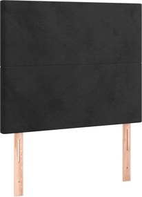 fekete bársony fejtámla 90x5x118/128 cm