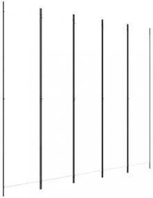 fehér 5 paneles paraván 250x220 cm szövet