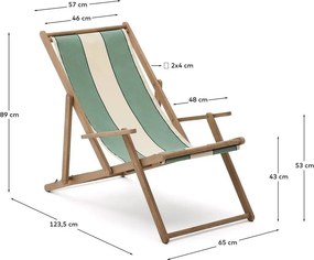 Zöld tömörfa kerti napozóágy Vilara – Kave Home