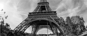 Kép - Eiffel-torony, fekete-fehér (120x50 cm)