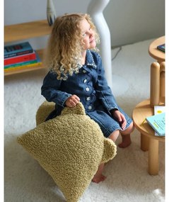 Zöld buklé párna gyerek kanapéhoz Bear – Wigiwama