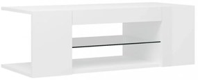 magasfényű fehér TV-szekrény LED lámpákkal 90 x 39 x 30 cm