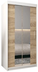 Ruhásszekrény 100 cm Toki 1 (matt fekete + szonoma tölgy). 1064876
