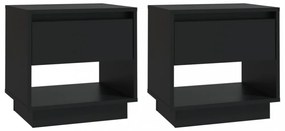 2 db fekete forgácslap éjjeliszekrény 45 x 34 x 44 cm