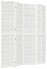 4 paneles fehér japán stílusú összecsukható paraván 160x170 cm