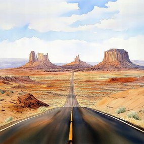 Vászonkép Canvas Monument Valley Út Sivatag Usa Utah 40x40