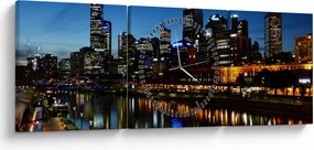 Éjszaka Melbourne-ben (órával) (90x30 cm)