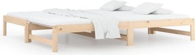 vidaXL tömör fenyőfa kihúzható kanapéágy 2 x (90 x 200) cm