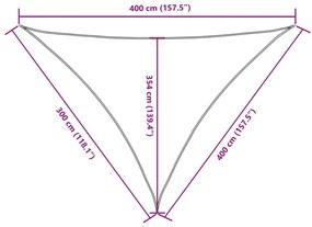 barna háromszögű oxford-szövet napvitorla 3 x 4 x 4 m