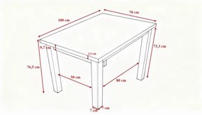 NOAH étkezőasztal, tölgyfa