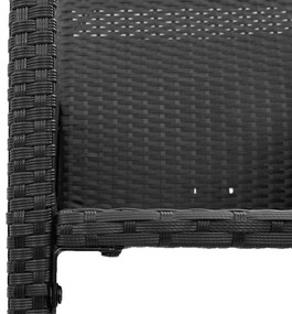 2 db fekete polyrattan kerti bárszék